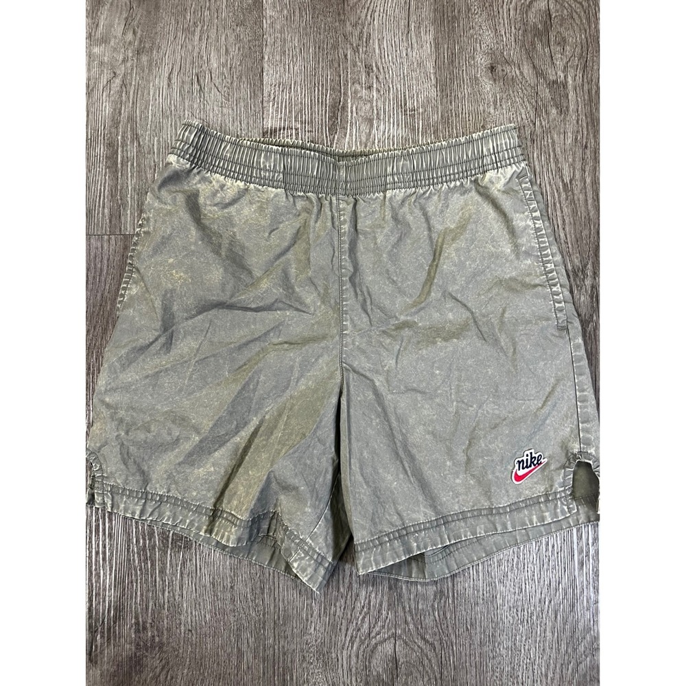 Nike Mens Vintage Style Acid Wash Athletic Shorts Grey Faded Logo Small